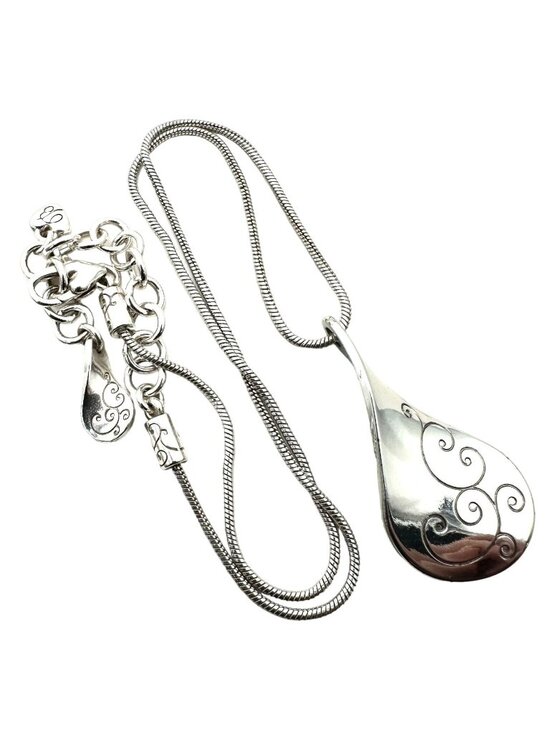 Brighton Jewelry - Brighton Womens Necklace Twirl Pendant Silver 16 - 18 Inch